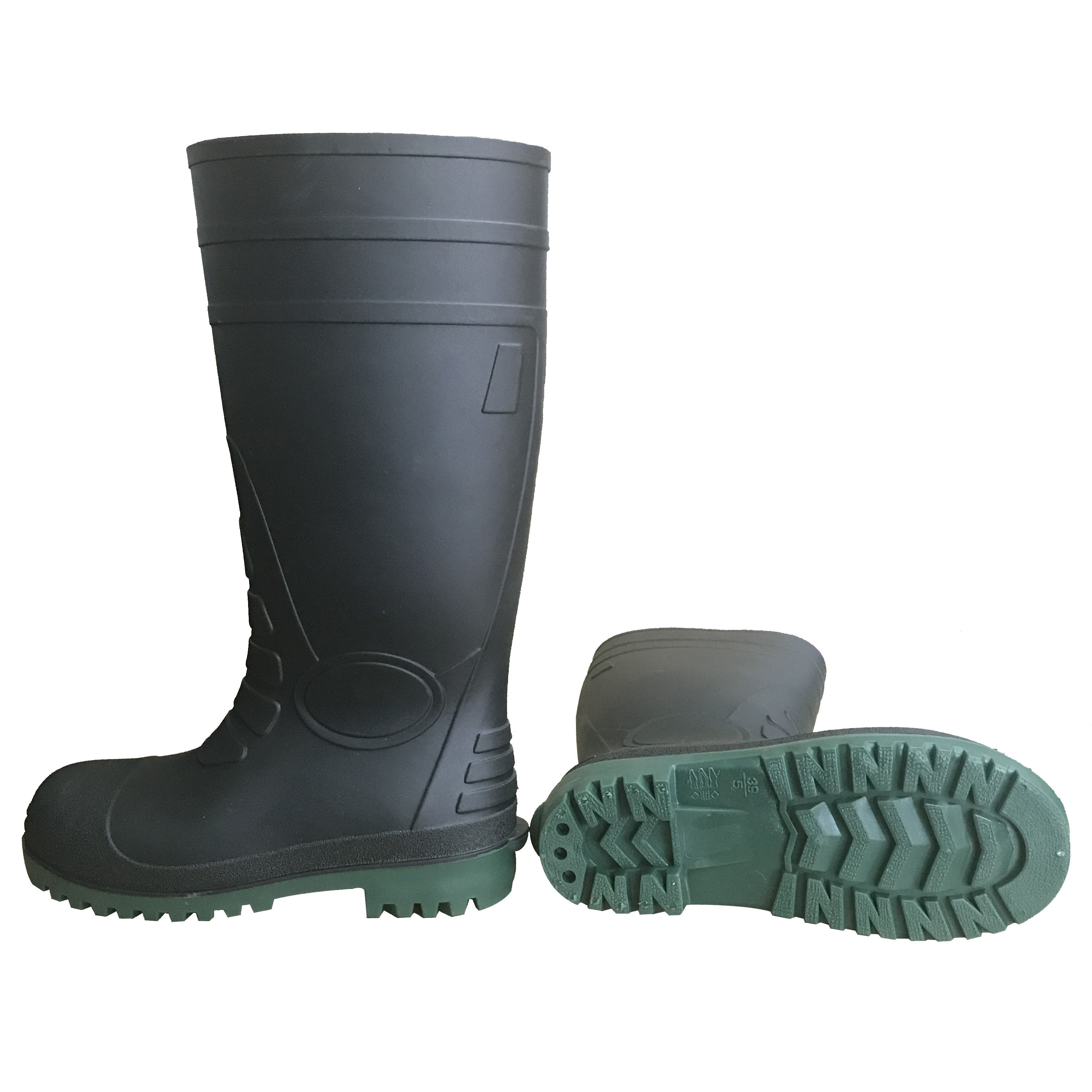 High quality low price waterproof men work PVC safety gumboots rain boots with steel toe