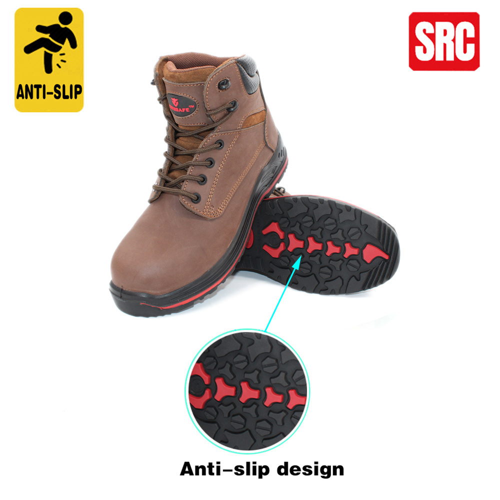 Work Wholesale Steel Toe GENUINE Leather Rubber Esd Boots for Men