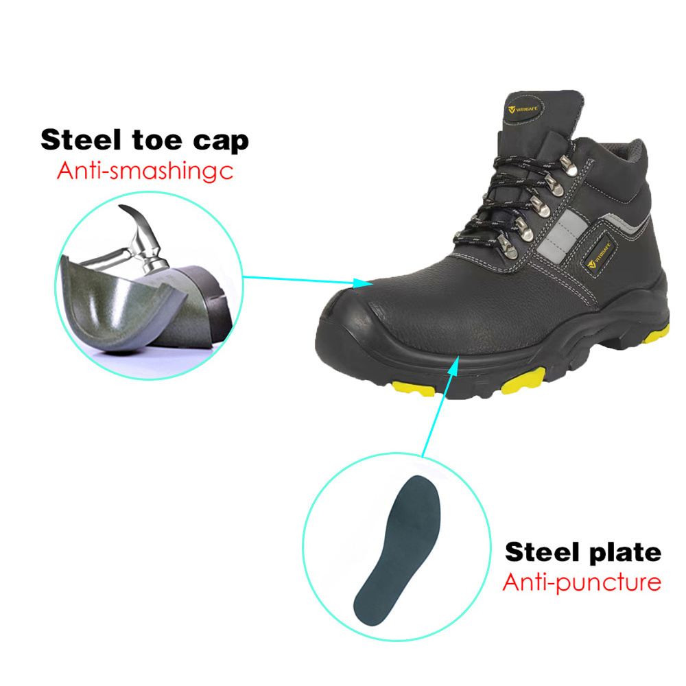 Industrial Hot Selling Genuine Leather Steel Toe men safety shoes/boots sports zapatos de seguridad