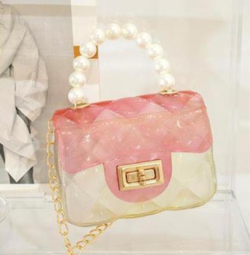 2022 wholesale pretty girls sling bag summer clear shoulder bag, mini rainbow color clear jelly girl's bag sling messenger pouch