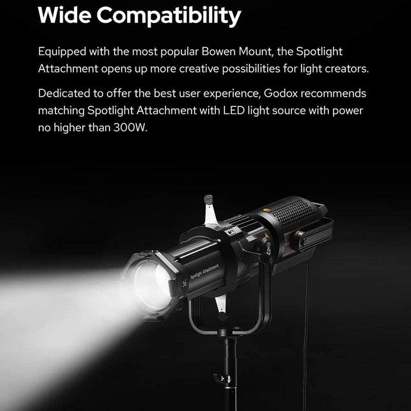 Godox VSA-19K Kit 19 Degree Spotlight Attachment for Bowens Mount LED Light Mono light VL150 VL300 SL150WII UL150 SZ150R SL150II