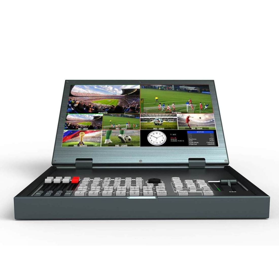 Lilliput AVMatrix PVS0615U 6 Channel Multi-format Video Switcher 15.6 inch FHD HDM SDI Video Mixer Switcher Live Streaming