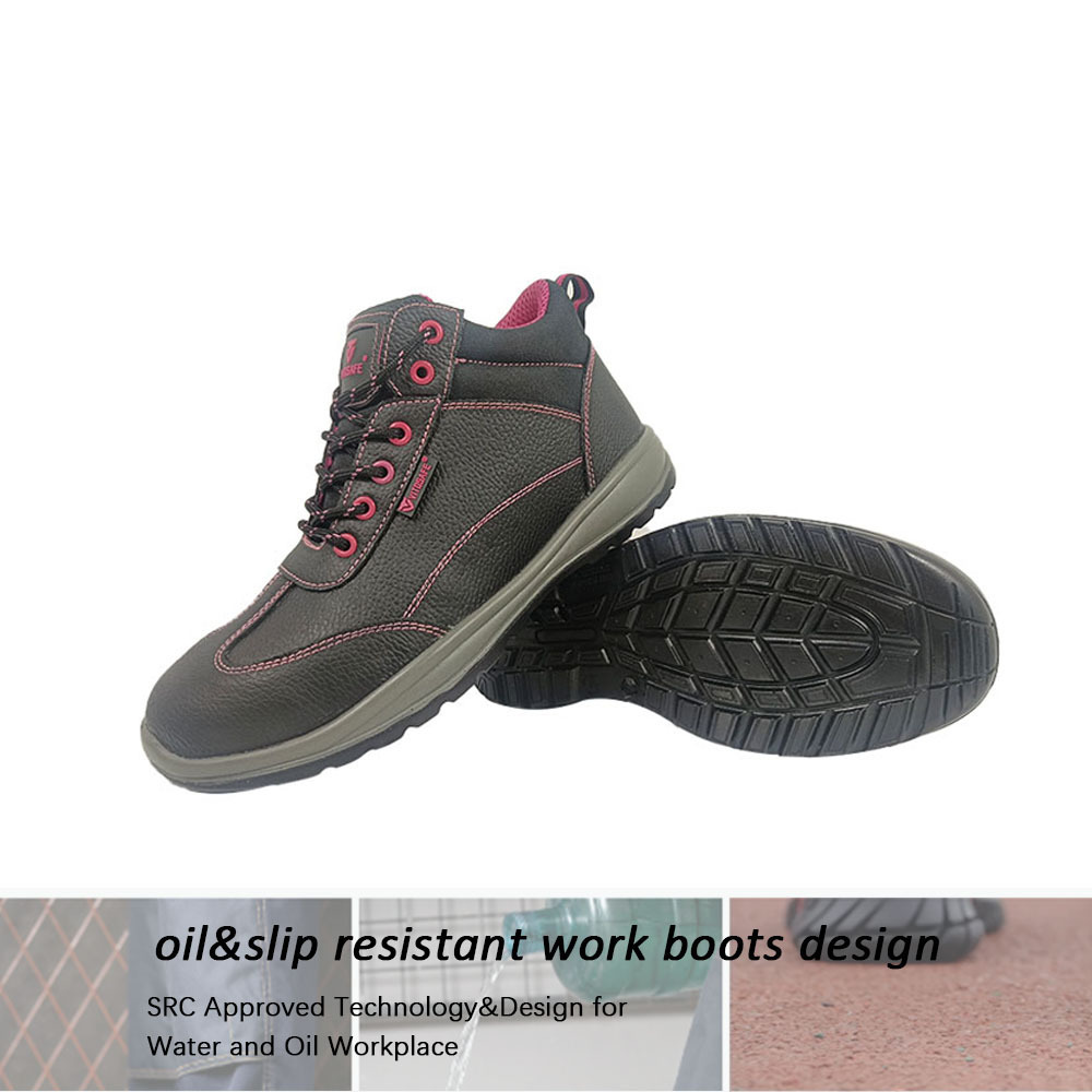 Latest Design Slip Resistant Puncture Proof Industrial Steel Toe Work Safety Shoes for Women