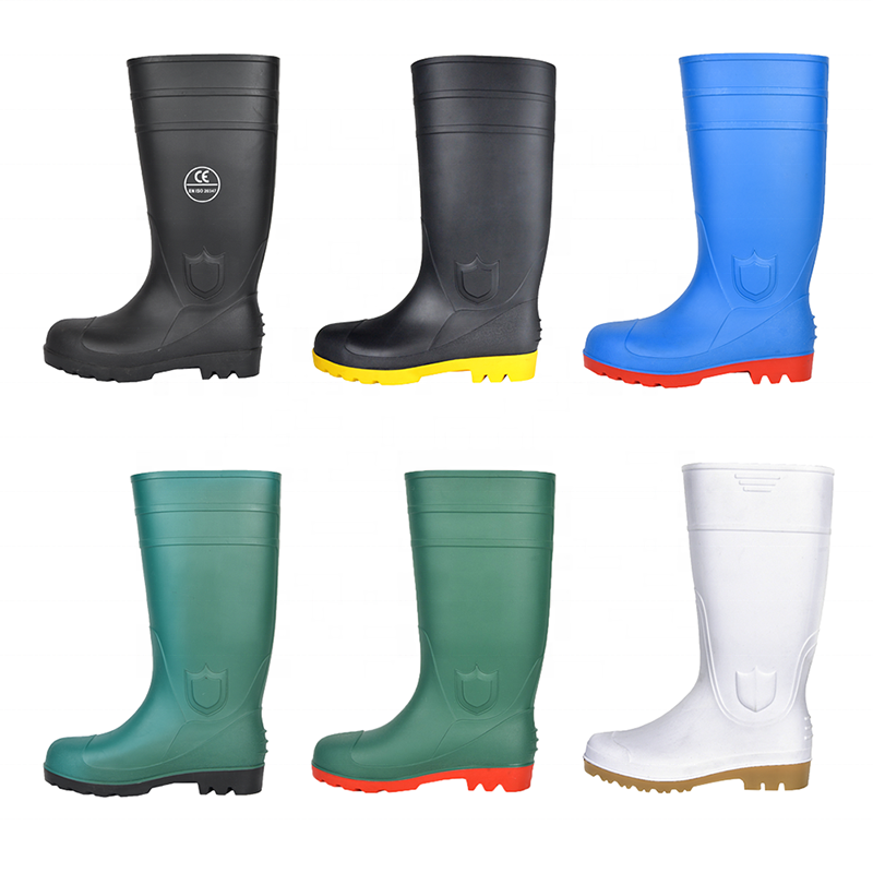 Wholesale Waterproof Custom Steel Toe Wellies Men PVC Safety Rain Boots