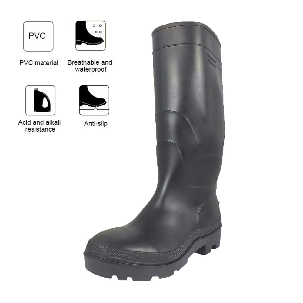 Wholesale Outdoor Waterproof Anti Skid Rain Boots For Adults Rain Boots for Men High Quality Safety Pvc Rain Shoe for women