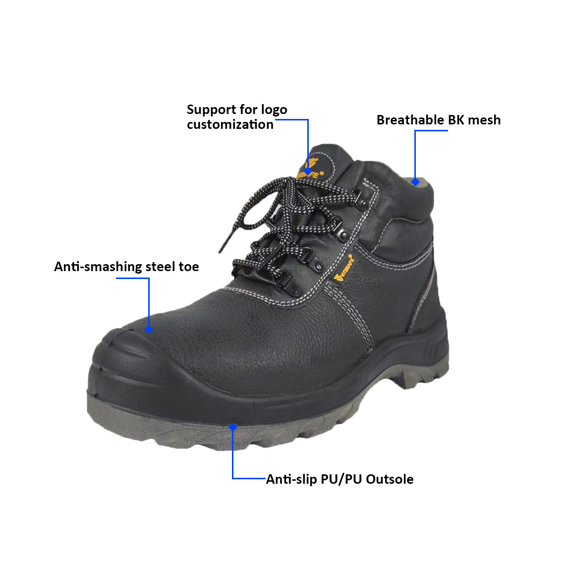 Industrial Labor Protection Zapatos de seguridad punta de acero Work Safety Boots for Men Safety Shoes