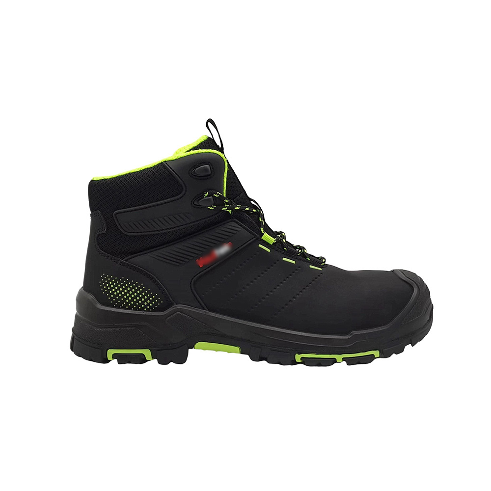 Wholesale Custom Black leather prevent puncture Safety Shoes Work Boots for Men Steel Toe Waterproof