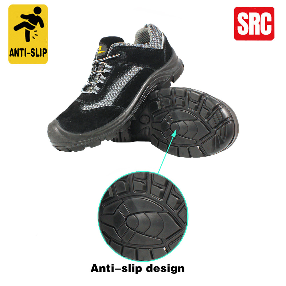 Wholesale High Quality Suede Cow Leather S1P Labor Footwear Work Men Safety Shoes