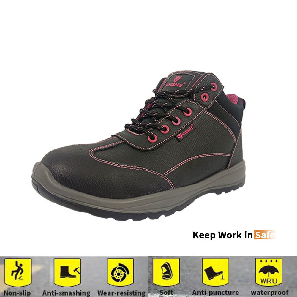 Latest Design Slip Resistant Puncture Proof Industrial Steel Toe Work Safety Shoes for Women