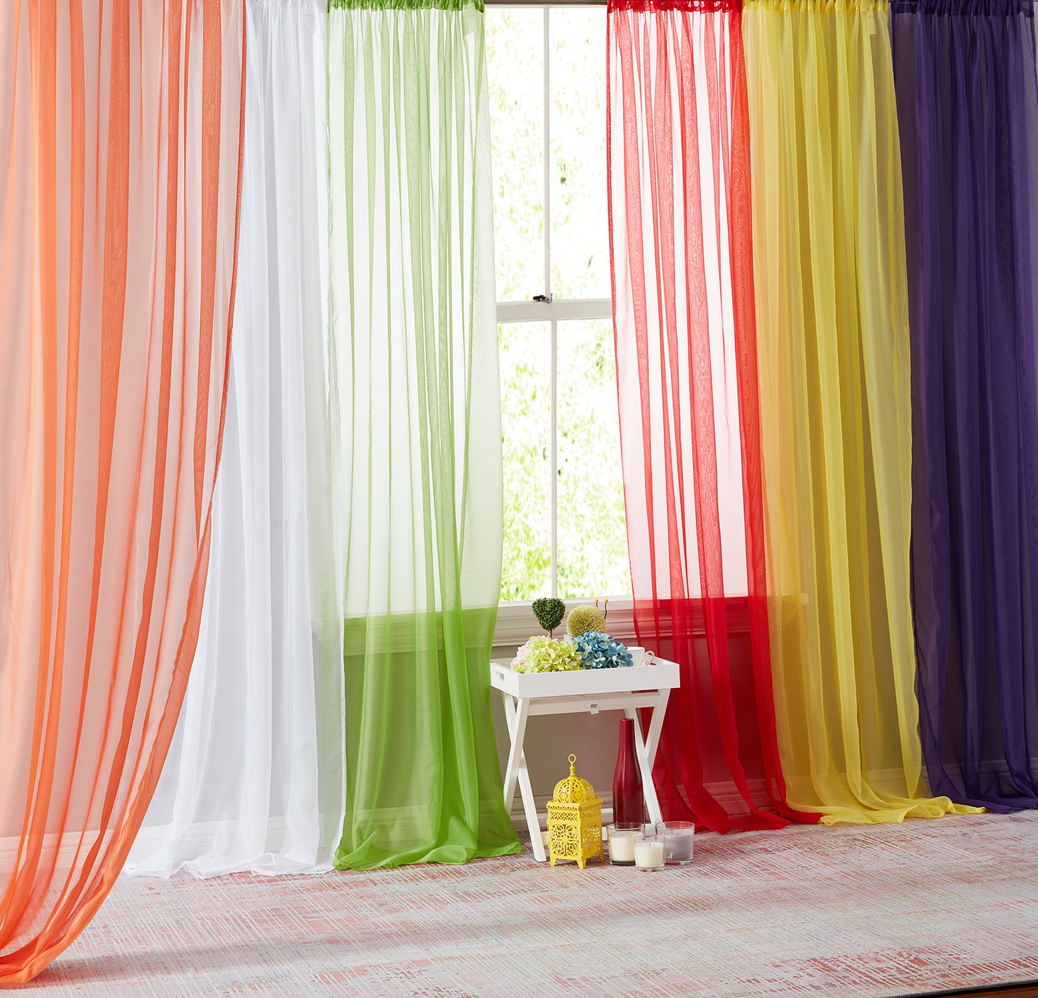 6pcs sheer turkish curtains