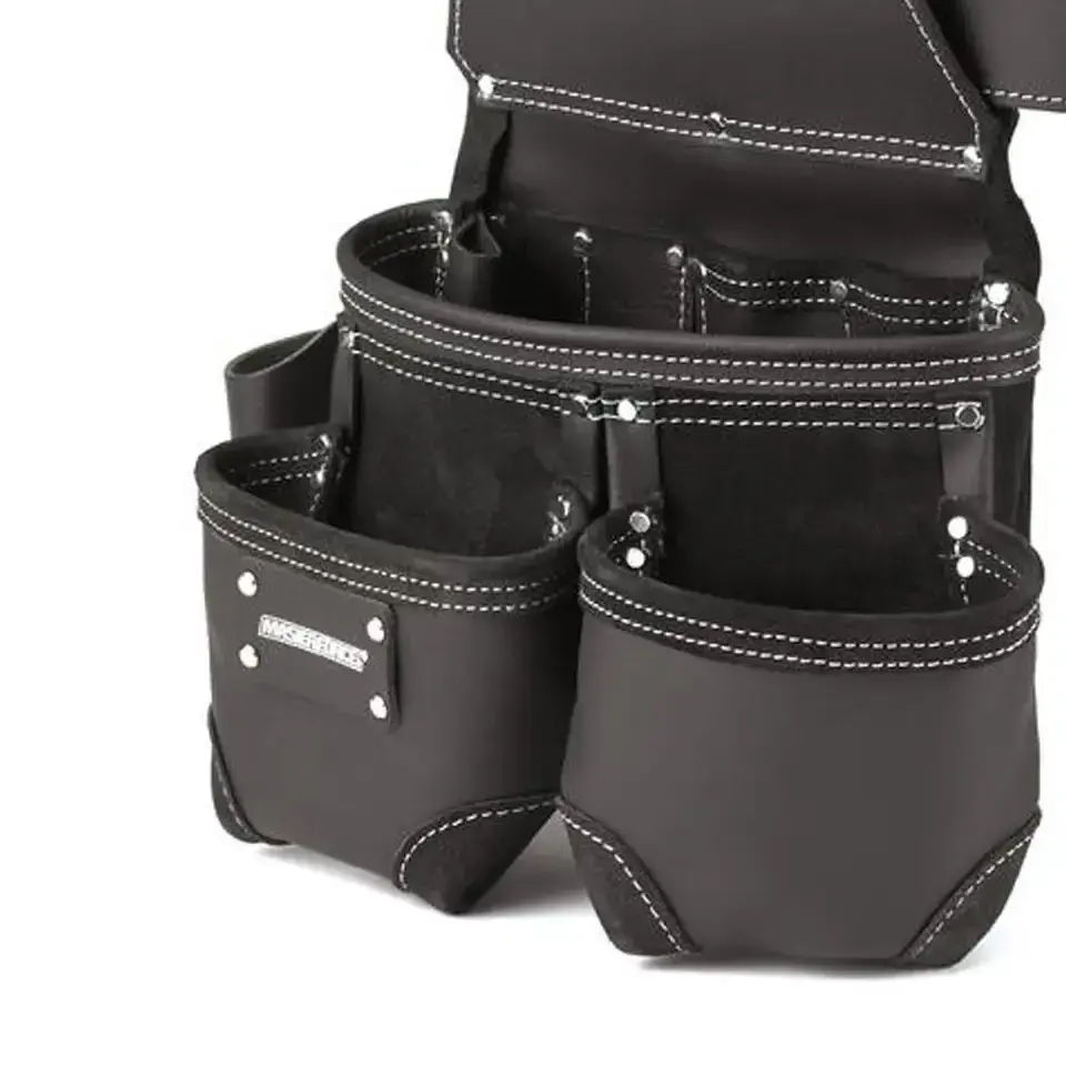 Custom Heavy Duty Adjustable Leather Electrician Engineer Waist Tool Belt Bag with Suspender