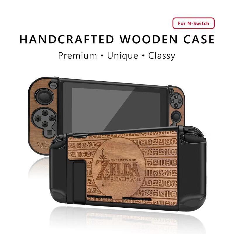 Wooden Console Cover Case For Nintend Switch Joycon Replacement Protective Shell Case Game Accessories