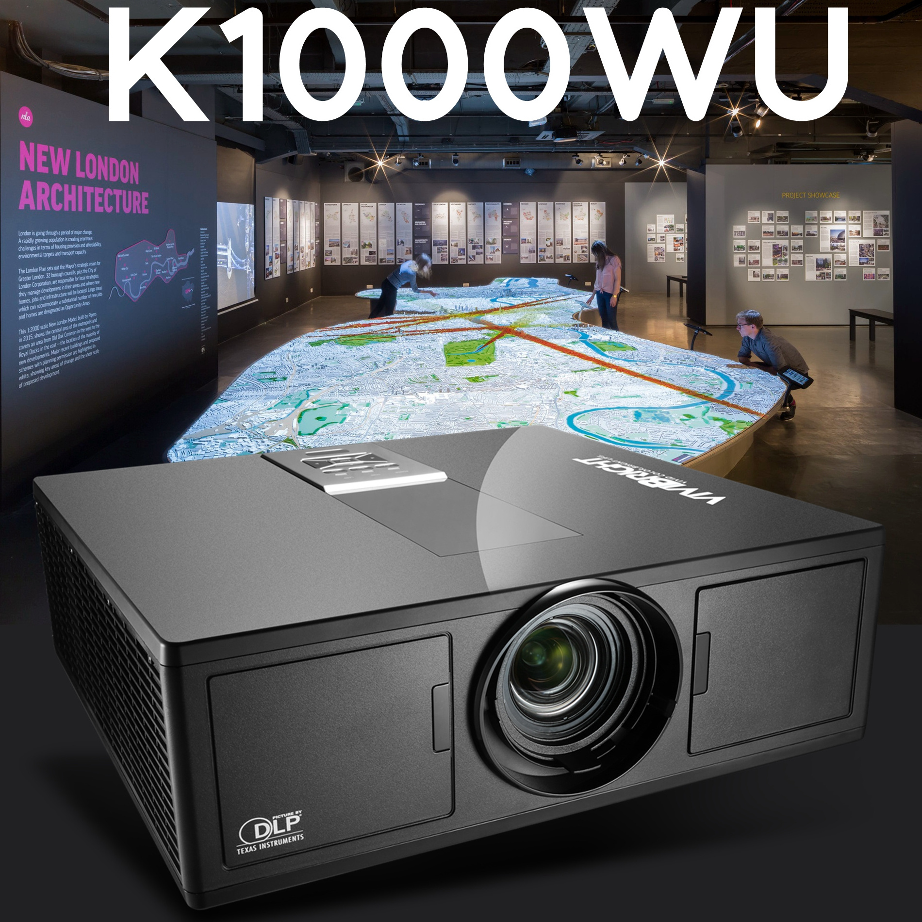 high brightness short throw K1000WU 8500 ansi lumens large venue DLP Laser projector,1920x1200P