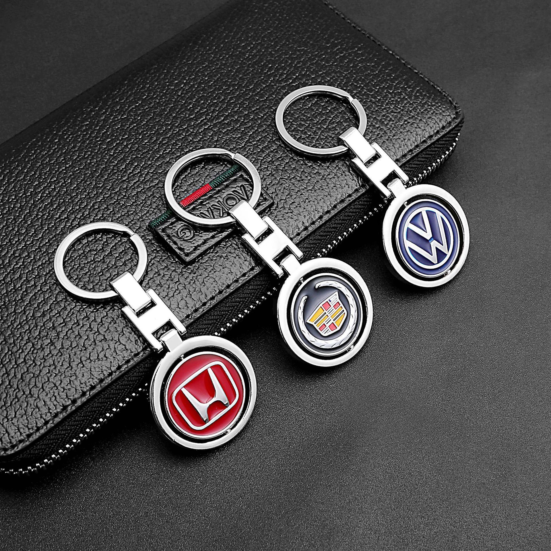 Custom Car Logo Key Chains Key Holder Wholesale Car Logo Trotate Key Chain Metal Spinning Keychain