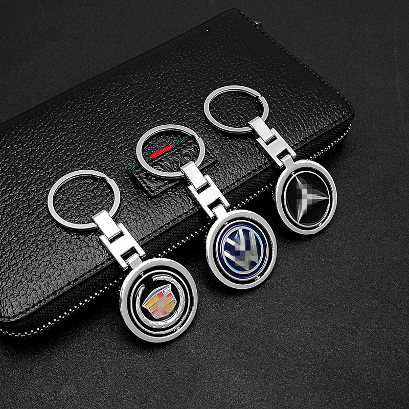 Custom Car Logo Key Chains Key Holder Wholesale Car Logo Trotate Key Chain Metal Spinning Keychain