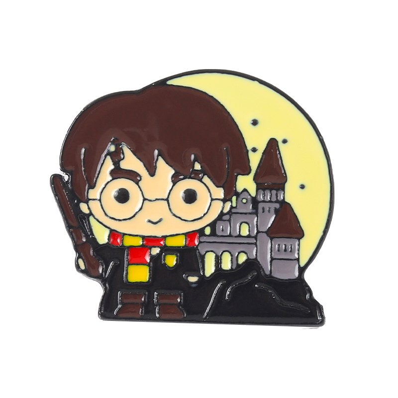 Wholesale Metal Harry Magic Hogwarts Potter Enamel Lapel Pin 3d Souvenir Cosplay Gifts Film Metal Badge In Stock