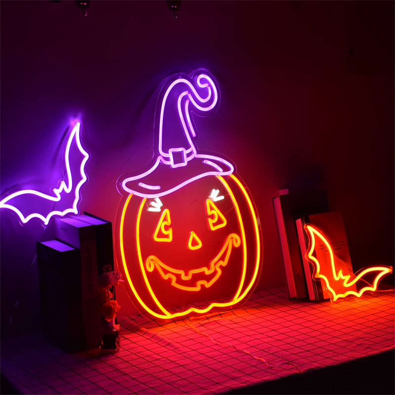 2023 hot sale free design Halloween pumpkin neon light sign custom Halloween neon sign for party home decor