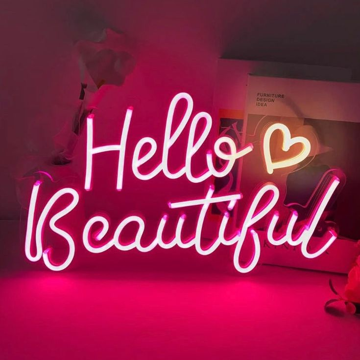 Free design custom led neon light Hello Beautiful neon sign logo for home party shop waterproof led letter neon sign