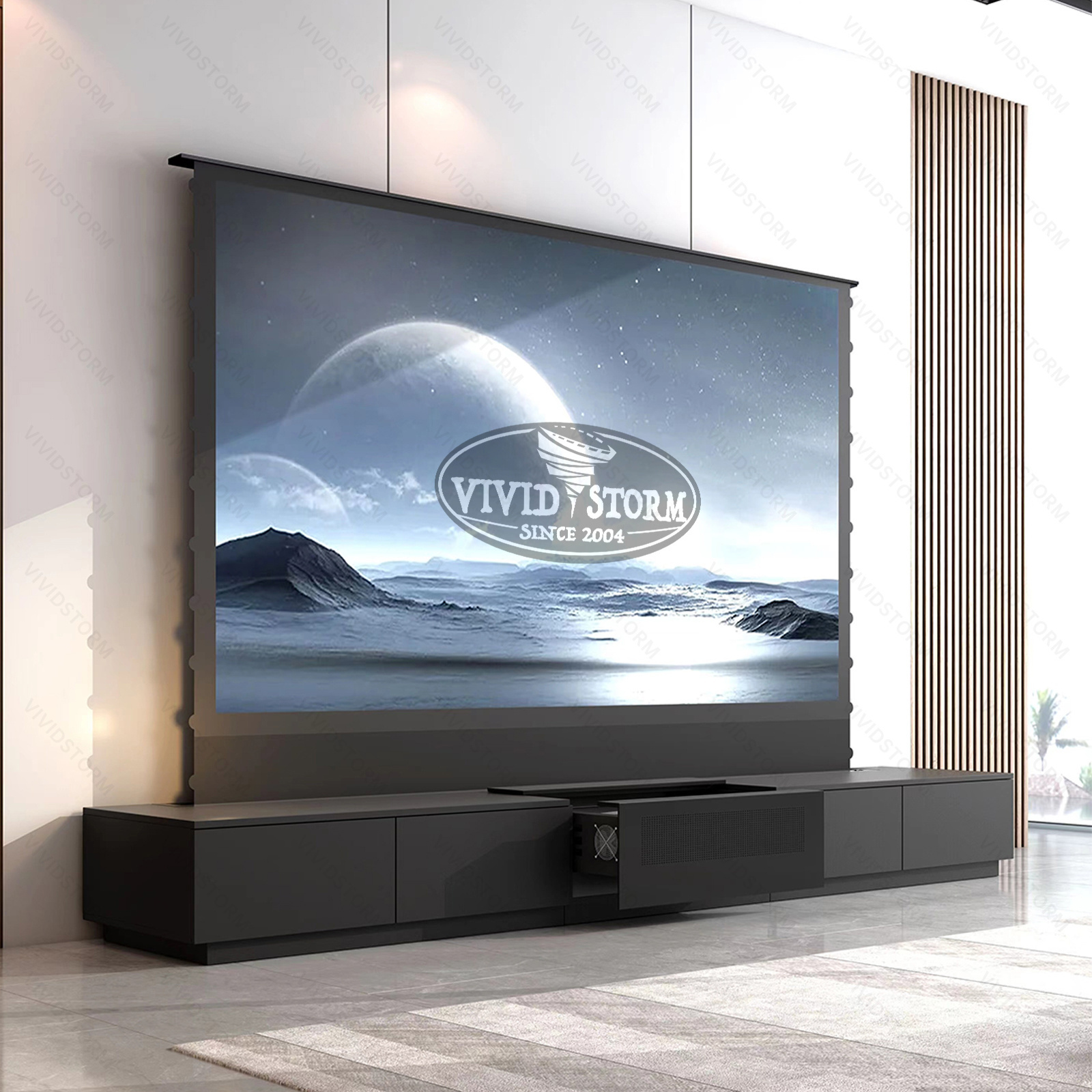 VIVIDSTORM Motorised Laser TV Cabinet  TV stands projection screen integrated cabinet for all UST projector cabinet