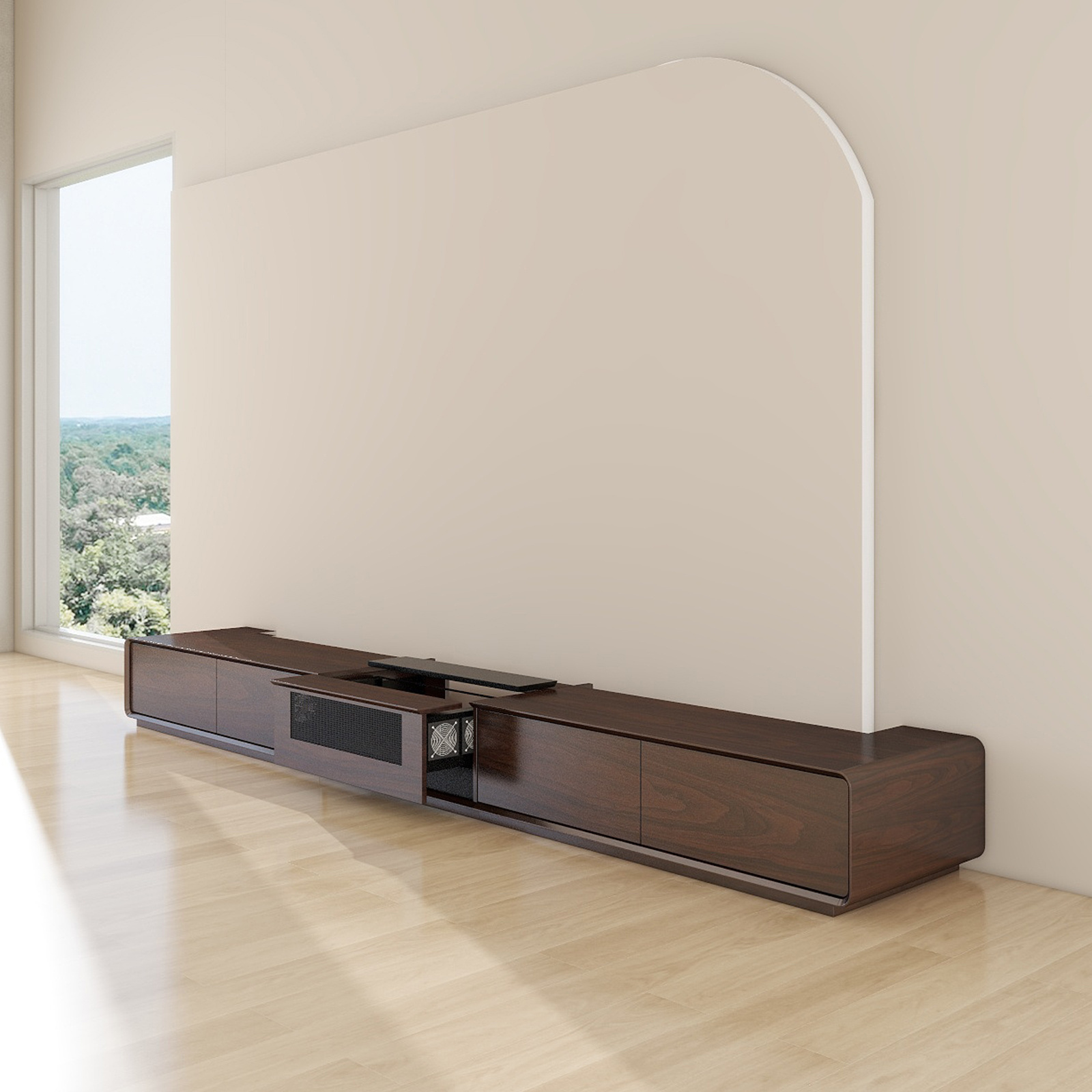 VIVIDSTORM Motorised Laser TV Cabinet projection screen integrated cabinet for all UST projector Copenhagen cabinet