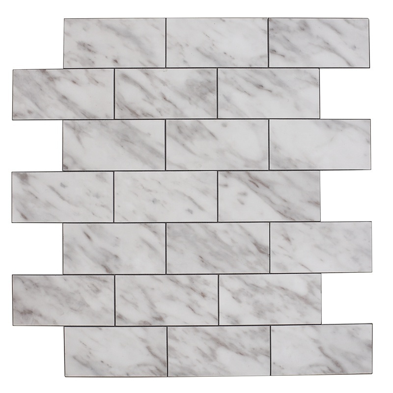 Large Mable Tile Stickers Fashion Decorative Self Adhesive PVC Backsplash Tiles 4mm Waterproof Stick on Wall