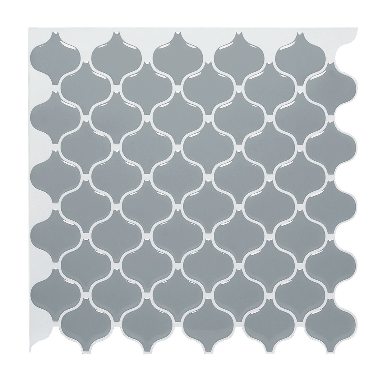 Gray Arabesque Self Adhesive Wall Tiles Stick on Backsplash Peel And Stick Wallpaper for Kitchen & Bathroom