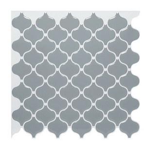 Gray Arabesque Self Adhesive Wall Tiles Stick on Backsplash Peel And Stick Wallpaper for Kitchen & Bathroom