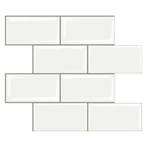 2.5mm Peel and Stick Backsplash Wall Tile  White Subway Sticker Tile DIY Waterproof