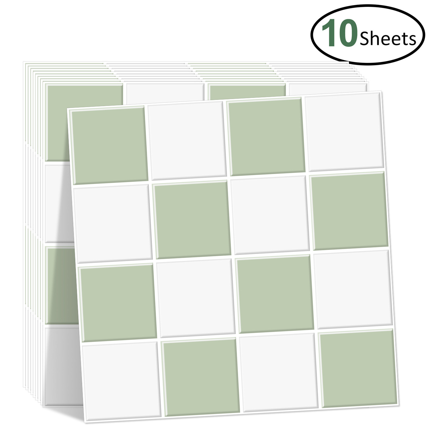 Factory Outlet 3D Vinyl Mosaic Wall Sticker on Backsplash for Kitchen Backsplash Green Wall Tiles Self Adhesive