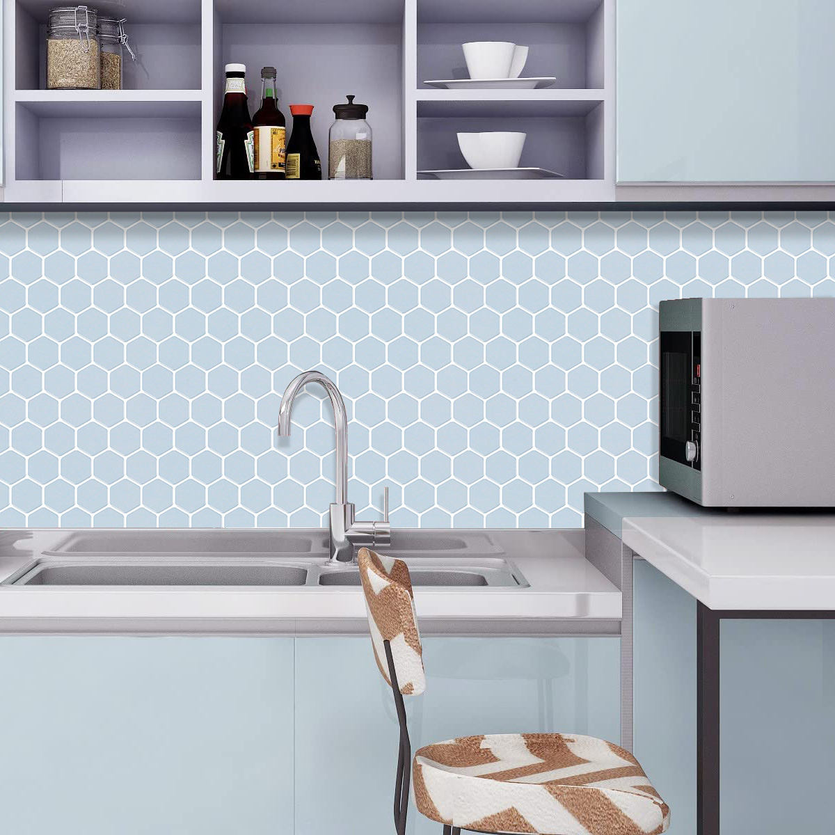 Factory Wholesale Modern Hexagon Design Vinyl Peel And Stick Tile Self Adhesive 3D Wallpapers Backsplash