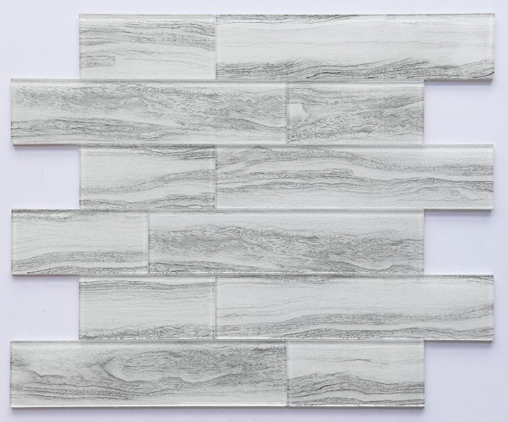 Marble pattern strong adhesive luxury peel and stick glass tile backsplash for home space walls