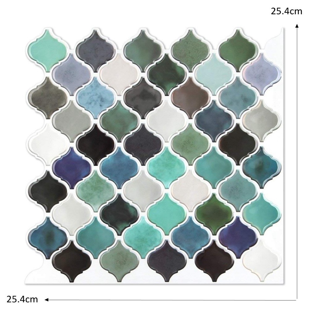 Rental House Decor Stick on Backsplash  RV Kitchen Smart Arabesque Peel And Stick Plastic Self Adhesive Tile