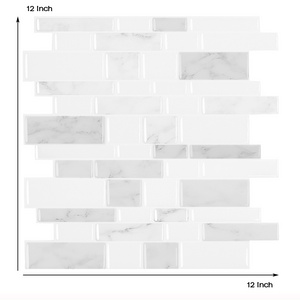 12"x12" Peel and Stick Kitchen Backsplash TV Background Tile Self-adhesive Vinyl 3D Wallpaper