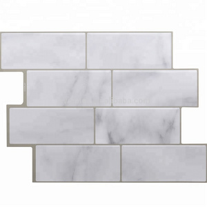 Peel and Stick Bathroom Tiles Adhesive Kitchen Tiles Subway Marble Vinyl Wall Tile 3D Effect DIY Waterproof