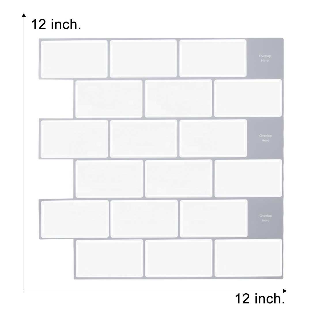 Sticker Tile White Subway for Kitchen Backsplash Bathroom Wall Decoration 12