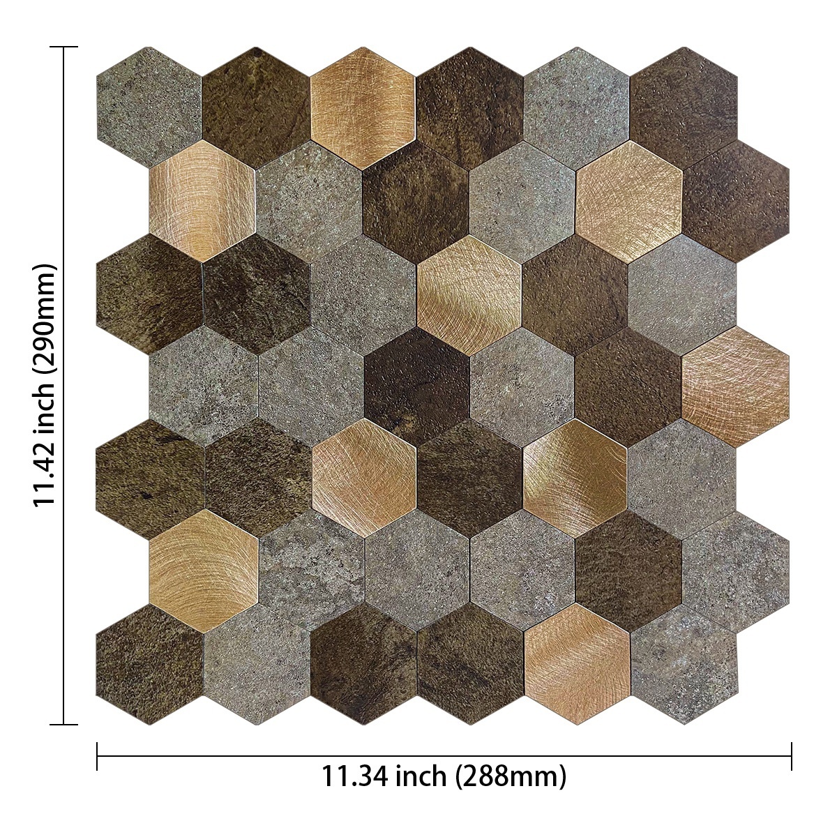 Peel and Stick Kitchen Backsplash SPC Tiles Hexagon Mosaics Stick On Wall Tiles Easy DIY Installation