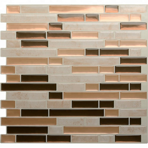 Home Decor Peel and Stick Wall Tile Self-adhesive Wall Sticker  Backsplash Mosaic Tiles for Kitchen Bathroom PU Waterproof