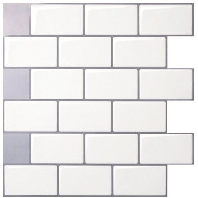 white 3d peel and stick backsplash kitchen tile