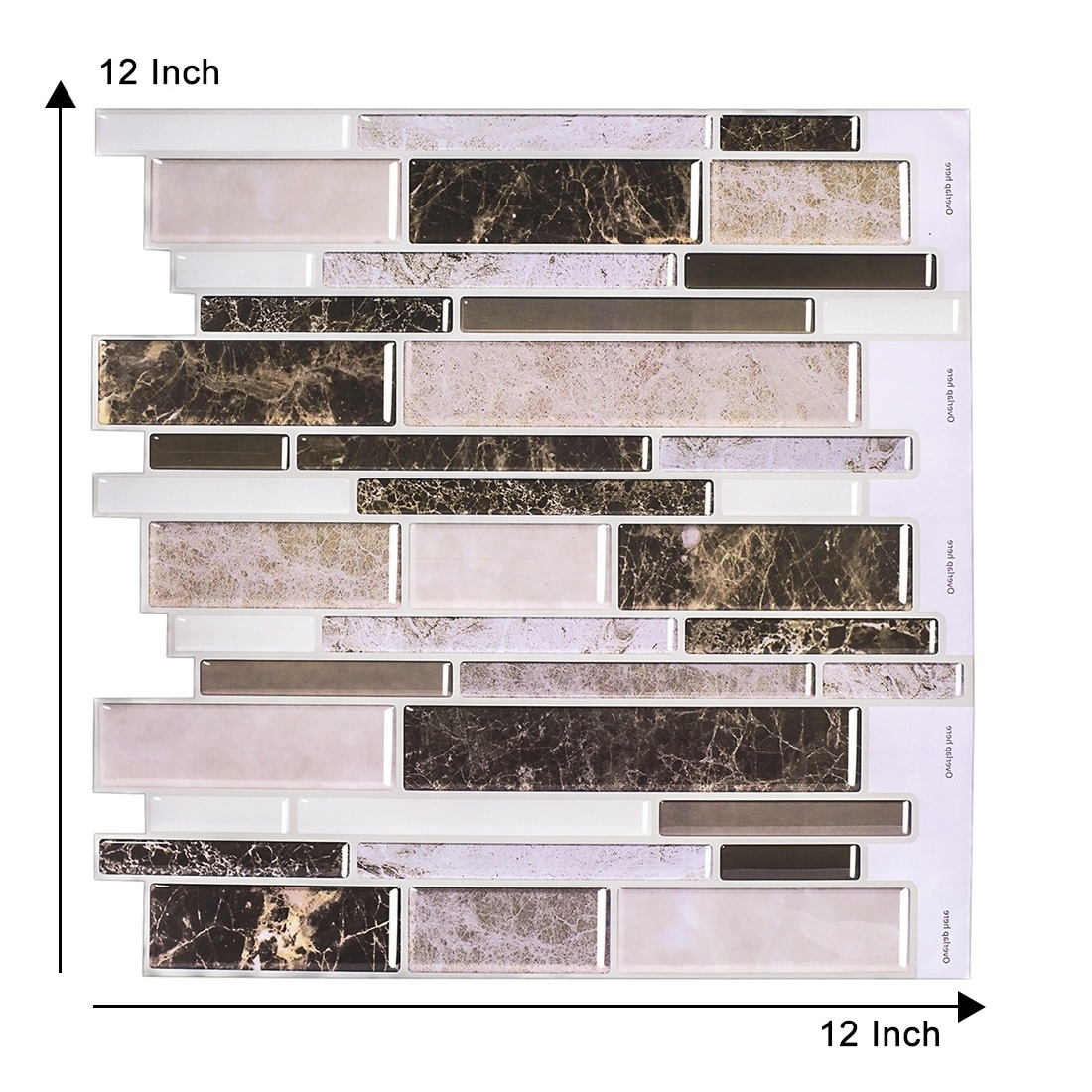 Large Brown Marble Premium Anti-Mold Kitchen Usage 3D Brick Epoxy Sticker Peel And Stick Backsplash Tiles Sticker