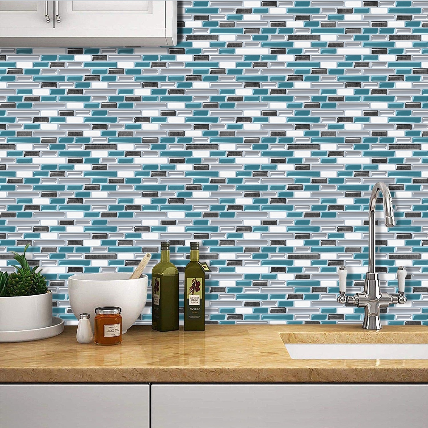 Vivid Tiles Factory Wholesales Home Decoration Stick On Tile Backsplash sheets Peel And Stick Tile Mosaic Sticker