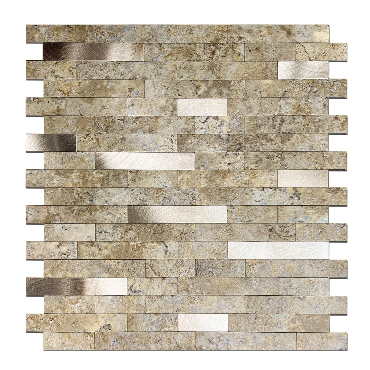 Peel and Stick Backsplash Tile for Kitchen Bathroom Laundry Room Fireplace RV Metal Gold Mosaics