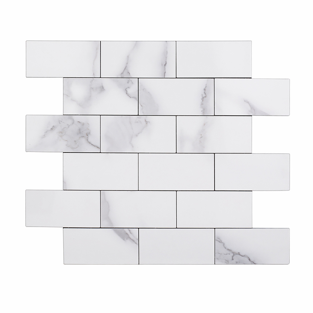 Best Seller  Strong Adhesive White Marble Brick   Composite  Design  Borders For Living Room Backsplash Kitchen