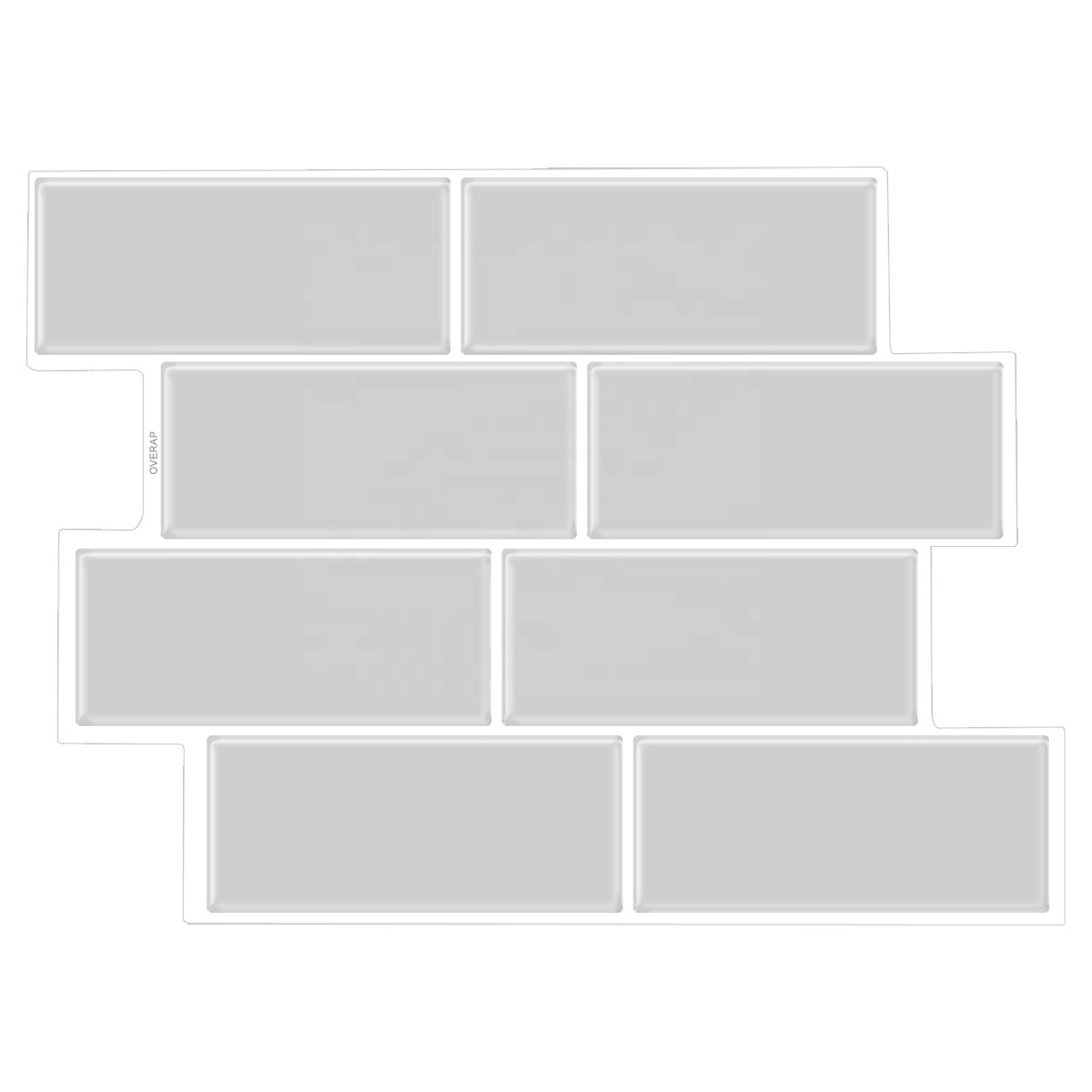 Brick  Peel And Stick Light Grey  Subway  Vinyl Wall Tiles Waterproof For Kitchen Bathroom Living Room Backsplash