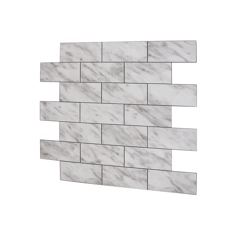 Large Mable Tile Stickers Fashion Decorative Self Adhesive PVC Backsplash Tiles 4mm Waterproof Stick on Wall