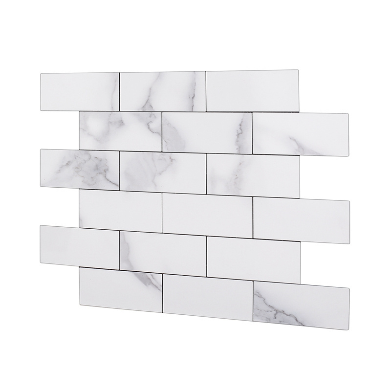 Best Seller  Strong Adhesive White Marble Brick   Composite  Design  Borders For Living Room Backsplash Kitchen