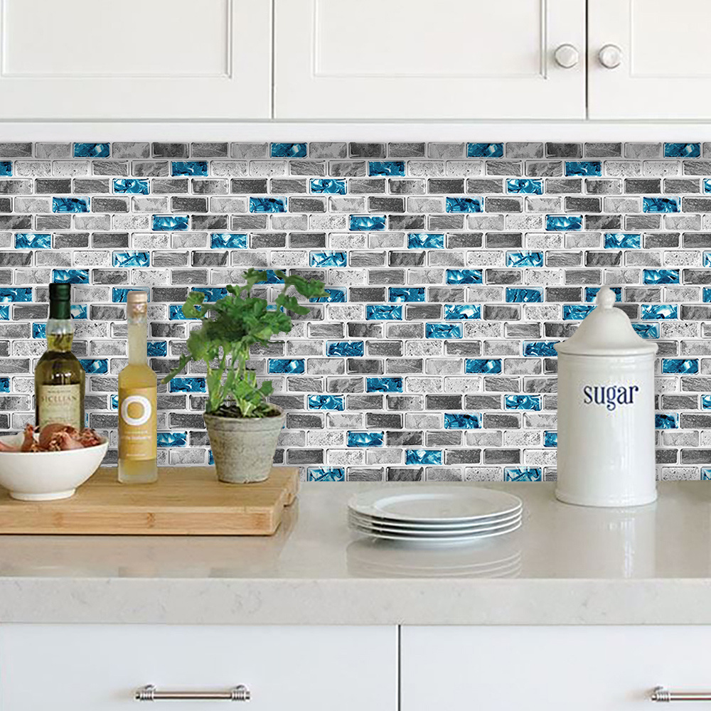 Smart kitchen glass mosaic designs with peel and stick kitchen backsplash vinyl tile