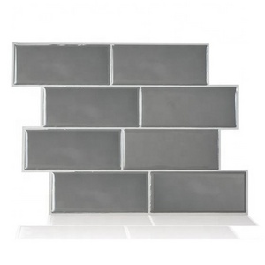 Home Improvement Premium Anti Mold Peel and Stick Wall Tile Backsplash in Subway Matt Design Dark Grey