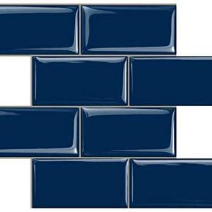 Easy DIY Decoration Peel and Stick Navy Blue Backsplash Subway Tile for Kitchen Walls Mosaic Art