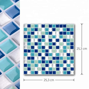 blue sea pattern square high gloss 3d wall tile