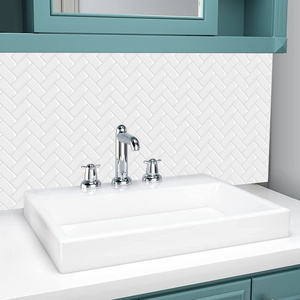 Adhesive Vinyl Self Stick 3D Backsplash herringbone Sticker Tiles Do-it-yourself DIY